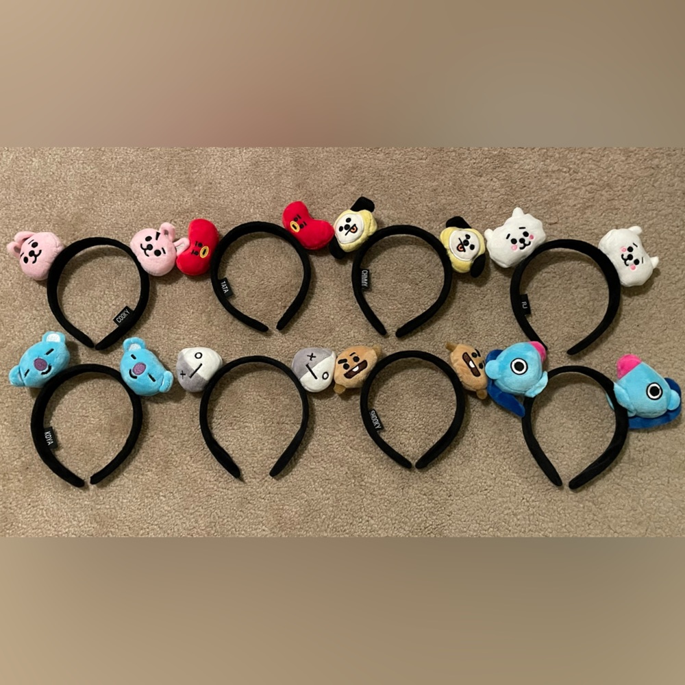 BT21 LINE FRIENDS 3D PLUSH HEADBANDS (8 in total) - BTS
